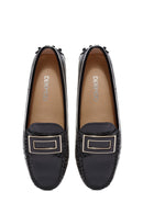 Woman Black Buckle-Detail Leather Loafer | Derimod Woman Black Buckle-Detail Leather Loafer | Derimod