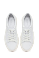 Male White Lace-Up Thick-Soled Leather Sneaker | Derimod Male White Lace-Up Thick-Soled Leather Sneaker | Derimod