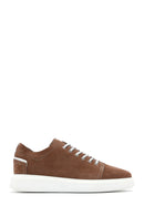 Erkek Vizon Nubuk Deri Sneaker | Derimod Erkek Vizon Nubuk Deri Sneaker | Derimod