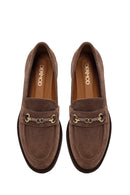 Woman Mink Buckled Suede Loafer | Derimod Woman Mink Buckled Suede Loafer | Derimod