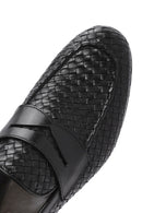 Erkek Siyah Örgü Deri Klasik Loafer | Derimod Erkek Siyah Örgü Deri Klasik Loafer | Derimod