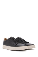Erkek Siyah Bağcıklı Deri Sneaker | Derimod Erkek Siyah Bağcıklı Deri Sneaker | Derimod