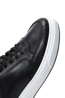 Erkek Siyah Bağcıklı Deri Sneaker | Derimod Erkek Siyah Bağcıklı Deri Sneaker | Derimod