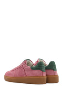 Kadın Pembe Bağcıklı Süet Deri Sneaker | Derimod Kadın Pembe Bağcıklı Süet Deri Sneaker | Derimod