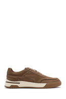 Male Beige Lace-up Nubuck Leather Sneaker | Derimod Male Beige Lace-up Nubuck Leather Sneaker | Derimod