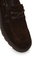 Woman Brown Lace-Up Thick-Soled Suede Casual Shoes | Derimod Woman Brown Lace-Up Thick-Soled Suede Casual Shoes | Derimod