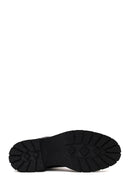 Woman Black Zip Closure Thick-Soled Leather Boots | Derimod Woman Black Zip Closure Thick-Soled Leather Boots | Derimod