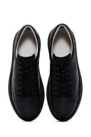 Erkek Siyah Bağcıklı Deri Sneaker | Derimod Erkek Siyah Bağcıklı Deri Sneaker | Derimod