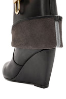 Woman Black Wedge Heel Boots | Derimod Woman Black Wedge Heel Boots | Derimod