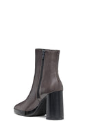 Geox Kadın Gri Teulada Fermuarlı Kalın Topuklu Deri Bot | Derimod Geox Kadın Gri Teulada Fermuarlı Kalın Topuklu Deri Bot | Derimod