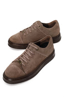 Male Mink Lace-up Suede Leather Sneaker | Derimod Male Mink Lace-up Suede Leather Sneaker | Derimod