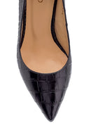 Kadın Deri Kroko Desenli Stiletto | Derimod Kadın Deri Kroko Desenli Stiletto | Derimod