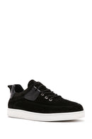 Men's Black Lace-Up Suede Leather Sneaker | Derimod Men's Black Lace-Up Suede Leather Sneaker | Derimod