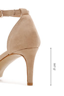Women's Beige Stone Heeled Sandals | Derimod Women's Beige Stone Heeled Sandals | Derimod