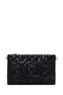 Women's Black Quilted Portfolio Bag | Derimod Women's Black Quilted Portfolio Bag | Derimod