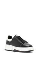 Erkek Siyah Bağcıklı Deri Sneaker | Derimod Erkek Siyah Bağcıklı Deri Sneaker | Derimod
