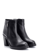 Women's Zippered Heeled Leather Boots | Derimod Women's Zippered Heeled Leather Boots | Derimod
