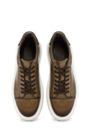 Men's Tan Lace-up Leather Sneaker | Derimod Men's Tan Lace-up Leather Sneaker | Derimod