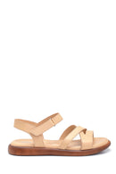 Women's Beige Leather Sandals | Derimod Women's Beige Leather Sandals | Derimod