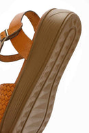 Women's Brown Ankle-Strap Braided Thick-Soled Leather Sandals | Derimod Women's Brown Ankle-Strap Braided Thick-Soled Leather Sandals | Derimod