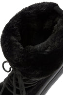 Women's Black Fur Detailed Leather Boots | Derimod Women's Black Fur Detailed Leather Boots | Derimod