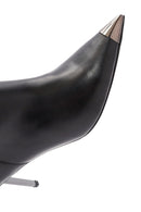 Women's Black Metal Detailed Thin High Heel Leather Boots | Derimod Women's Black Metal Detailed Thin High Heel Leather Boots | Derimod