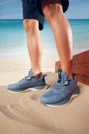 Derimod Zero Men's Blue Lace-Up Thick Sole Fabric Sneaker | Derimod Derimod Zero Men's Blue Lace-Up Thick Sole Fabric Sneaker | Derimod