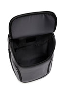 D-Pack Unisex Black Technological Leather Backpack | Derimod D-Pack Unisex Black Technological Leather Backpack | Derimod