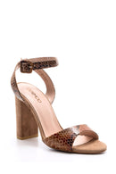 Women's Snakeskin Patterned Heeled Shoes | Derimod Women's Snakeskin Patterned Heeled Shoes | Derimod