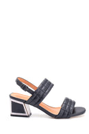 Women's Thick Heeled Quilted Sandals | Derimod Women's Thick Heeled Quilted Sandals | Derimod