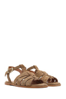 Women's Mink Ankle Strap Suede Leather Sandals | Derimod Women's Mink Ankle Strap Suede Leather Sandals | Derimod