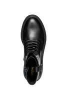 Geox Women's Black Iridea Lace-Up Leather Combat Boots | Derimod Geox Women's Black Iridea Lace-Up Leather Combat Boots | Derimod