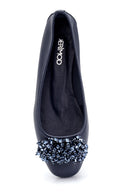 Women's Leather Bead Detailed Ballerinas | Derimod Women's Leather Bead Detailed Ballerinas | Derimod