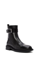 Women's Black Zippered Leather Boots | Derimod Women's Black Zippered Leather Boots | Derimod