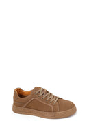 Male Mink Lace-up Suede Leather Sneaker | Derimod Male Mink Lace-up Suede Leather Sneaker | Derimod