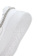 Alberto Guardiani Kadın Beyaz Zincirli Deri Sneaker | Derimod Alberto Guardiani Kadın Beyaz Zincirli Deri Sneaker | Derimod