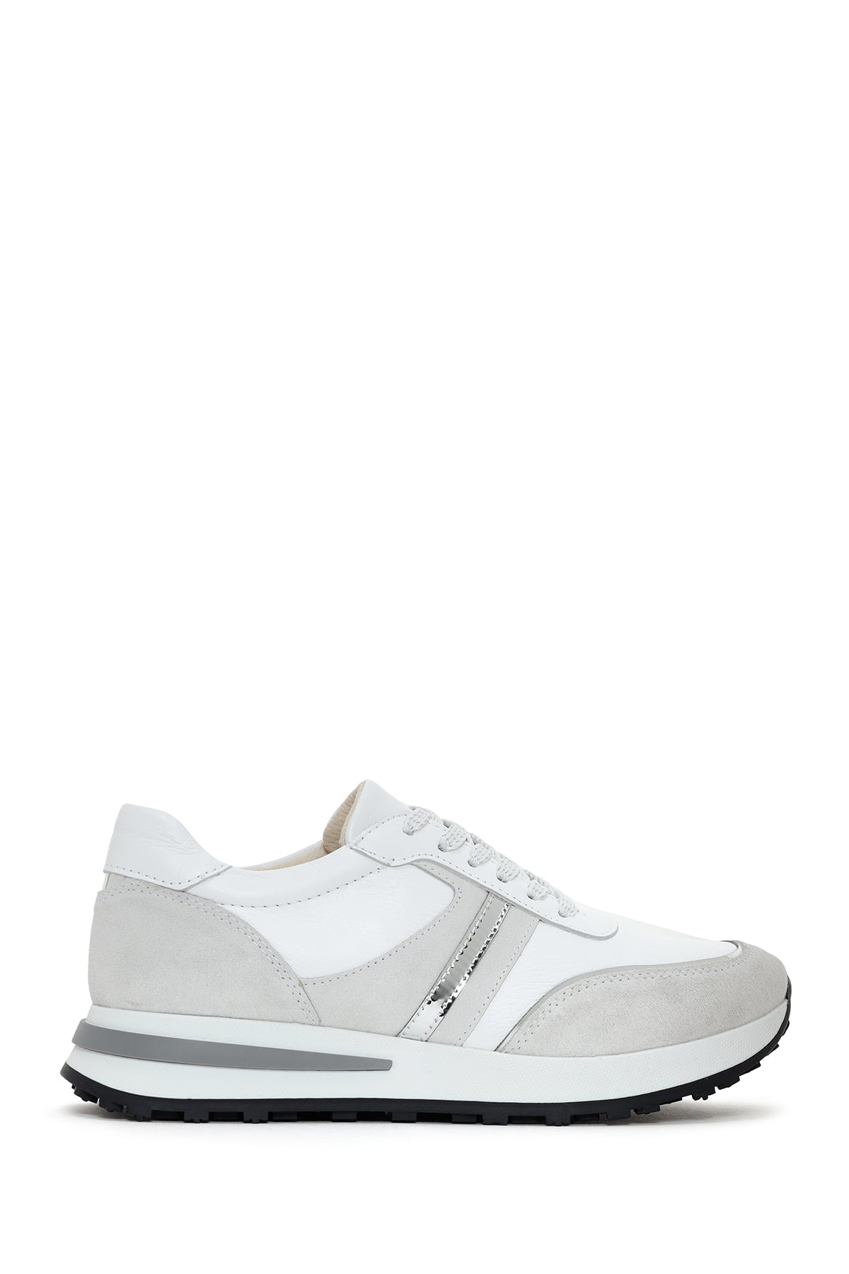 Kadın Beyaz Bağcıklı Deri Sneaker 24SFD370814 | Derimod