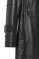 Annamaria Women's Black Belt Detailed Regular Leather Trench Coat | Derimod Annamaria Women's Black Belt Detailed Regular Leather Trench Coat | Derimod
