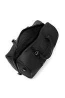 Men's Black Printed Leather Travel Bag | Derimod Men's Black Printed Leather Travel Bag | Derimod