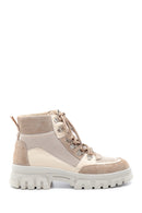 Women's Suede Leather Thick Soled Boots | Derimod Women's Suede Leather Thick Soled Boots | Derimod