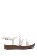 Kadın Casual Kroko Desenli Sandalet | Derimod Kadın Casual Kroko Desenli Sandalet | Derimod
