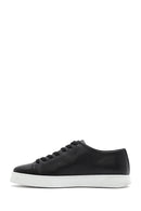 Erkek Siyah Bağcıklı Deri Sneaker | Derimod Erkek Siyah Bağcıklı Deri Sneaker | Derimod