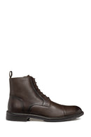 Geox Men's Brown Walk Pleasure Lace-Up Leather Combat Boots | Derimod Geox Men's Brown Walk Pleasure Lace-Up Leather Combat Boots | Derimod