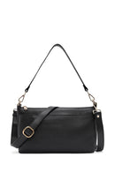 Kadın Siyah Uzun Askılı Deri Kol Çantası | Derimod Kadın Siyah Uzun Askılı Deri Kol Çantası | Derimod