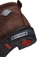 Harley Davidson Men's Brown Nubuck Gibson Leather Boots | Derimod Harley Davidson Men's Brown Nubuck Gibson Leather Boots | Derimod