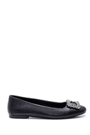 Women's Leather Stone Ballerinas | Derimod Women's Leather Stone Ballerinas | Derimod