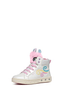 Geox Kız Çocuk Beyaz Skylin Bağcıklı Desenli Bilekli Sneaker | Derimod Geox Kız Çocuk Beyaz Skylin Bağcıklı Desenli Bilekli Sneaker | Derimod