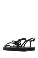 Women's Black Stone Sandals | Derimod Women's Black Stone Sandals | Derimod