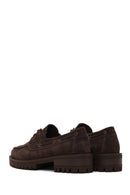 Woman Dark Mink Lace-Up Thick-Soled Suede Casual Shoes | Derimod Woman Dark Mink Lace-Up Thick-Soled Suede Casual Shoes | Derimod