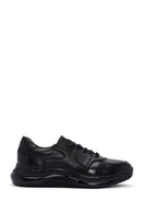 Erkek Siyah Bağcıklı Deri Casual Sneaker | Derimod Erkek Siyah Bağcıklı Deri Casual Sneaker | Derimod